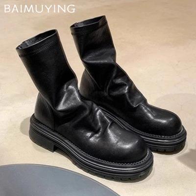 Женские ботильоны на платформе, массивные модные кожаные туфли 2025 года, новый тренд зимы, женские готические ботинки Chelsea Snow Botas, повседневные прогулочные туфли