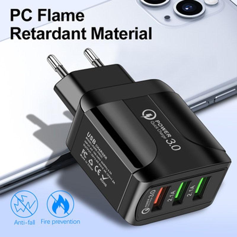 Быстрое зарядное устройство для мобильного телефона QC3.0, 3 USB, умное, европейские правила, США. Правила Британские Правила 5В9В12В Многопортовое Зарядное Устройство для Путешествий