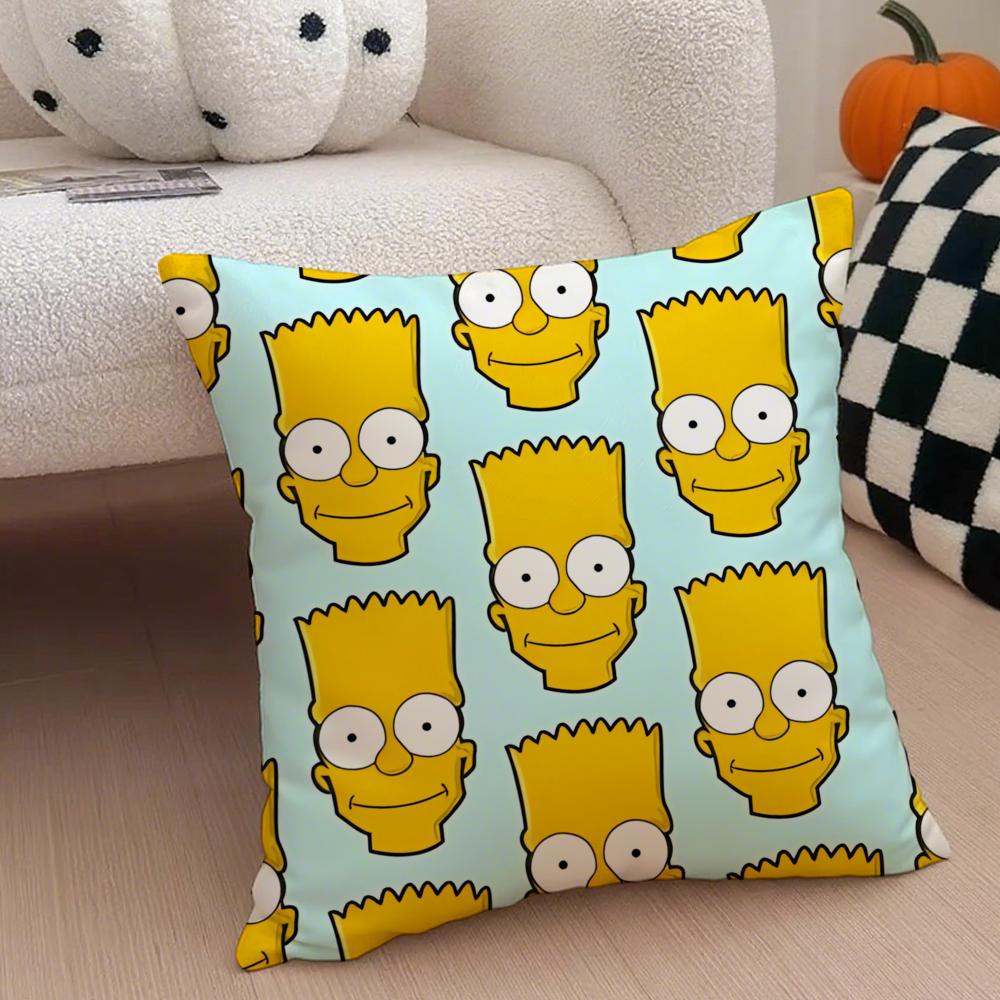 The Ssimpsons Cartoon Sofa Cushion Cover Throw Pillow Cover Hidden Button Durable Polyester Chair Cushion