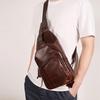 Men's High-End Genuine Leather Chest Bag - Casual Fashion Cowhide Messenger Bag