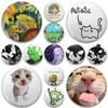 32/44/58 мм милые значки аниме-сериала забавный значок кота енота интересные мультяшные животные броши рюкзак одежда подарок аксессуар