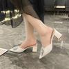 Fashion Women's Shoes 2024 Fashion Slingbacks Women's High Heels Hot Sale Crystal Dress Pumps Women Sexy Pointed Toe Heels Women Zapatos