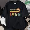 Высококачественная хлопковая футболка для мужчин 1966 60-й день рождения Унисекс Свободная Оверсайз Одежда Круглый вырез Короткий рукав Футболки Уличная мода