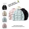 Unisex Stand Collar Thick Cotton Puffer Jacket - Winter Warm