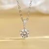 Solitaire Three Claw Zircon Moissanite Pendant Necklace with Link Chain, 925 Sterling Silver High-End Jewelry