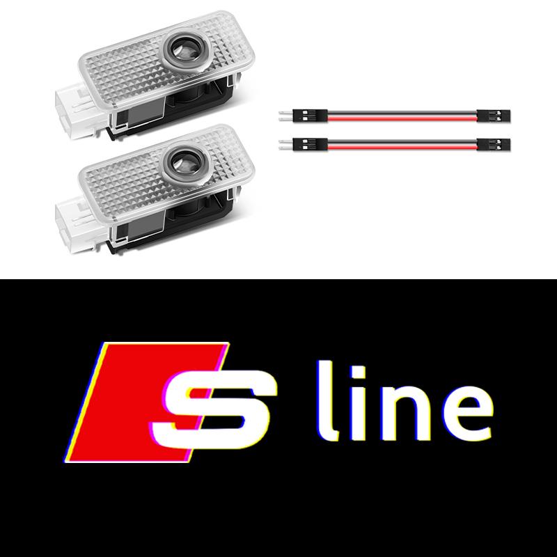 2Pcs LED Car Door Welcome Light Car Logo Projector Lights For Quattro For f2 Sline RS A3 A4 A5 A6 A7 A8 S3 S4 Q2 Q3 Q5 Q7 S6