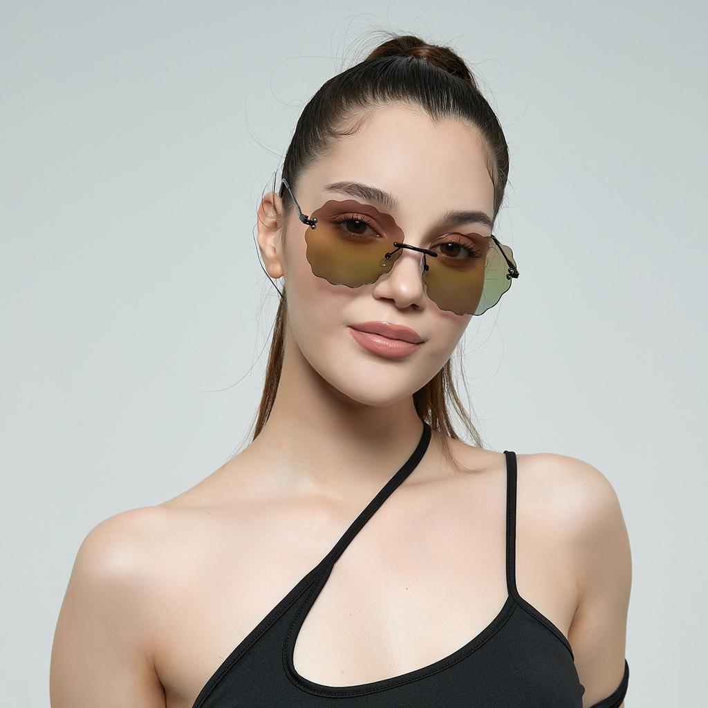Солнцезащитные очки Cloud Rimless, женские волнистые солнцезащитные очки, мужские очки
