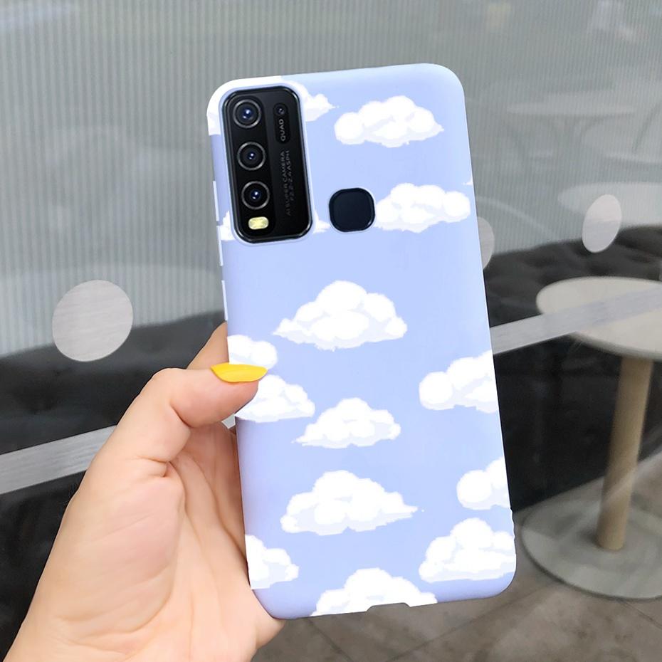 Модный милый чехол из силикона с рисунком цветов и молока для Vivo Y30 1938 Y50 1935 Черный мягкий ТПУ чехол для телефона для Vivo Y 30 50 Y30 2020 Задняя крышка