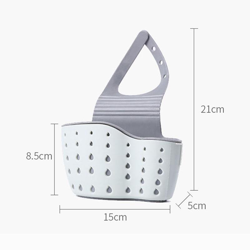 Sink Shelf Soap Sponge Drain Rack Silicone Storage Basket Bag Faucet Holder Adjustable Bathroom Hold