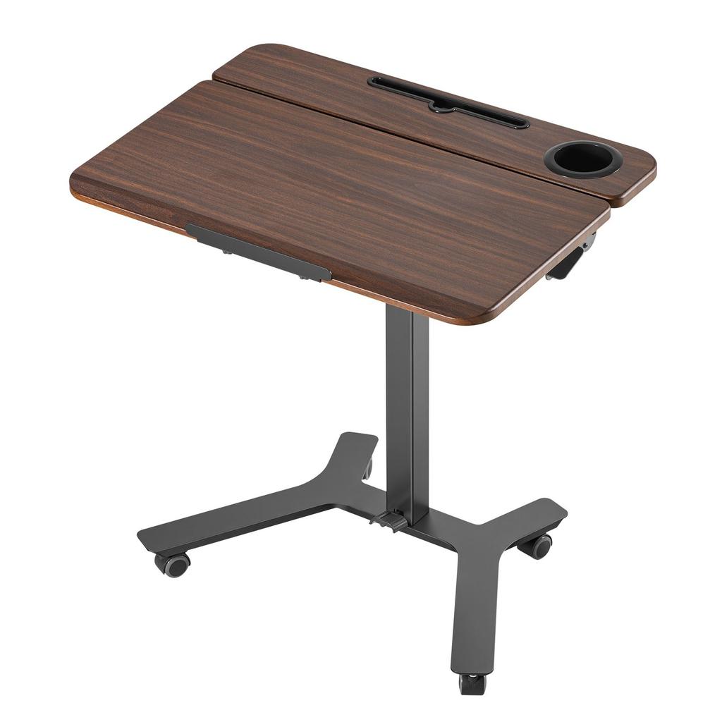 Standing Desk, Adjustable Height Mobile Stand Up Desk with Tilting Desktop, 715 x 525 mm Small Computer Sit Stand Workstation, 15 kg Load Capacity,
