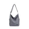 Canvas Shoulder Bag Women'S Simple Solid Color Tote Bag Class Commuting Large Capacity Messenger Bag