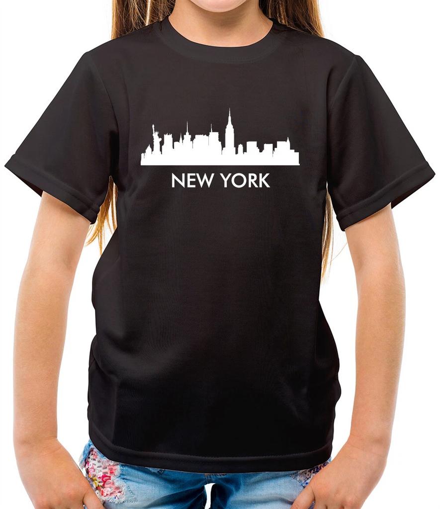 City Silhouettes New York - Kids T-Shirt - Skyline - View - City - USA Manhatton