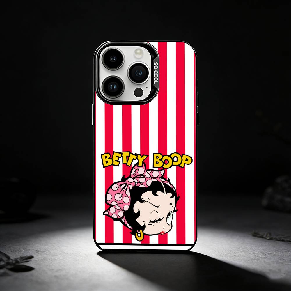 B-Betty Cute B-Boop Phone Case For iPhone 17,16,15,14,13,12,11 Plus,Pro Max,XS,Colored silver phone case