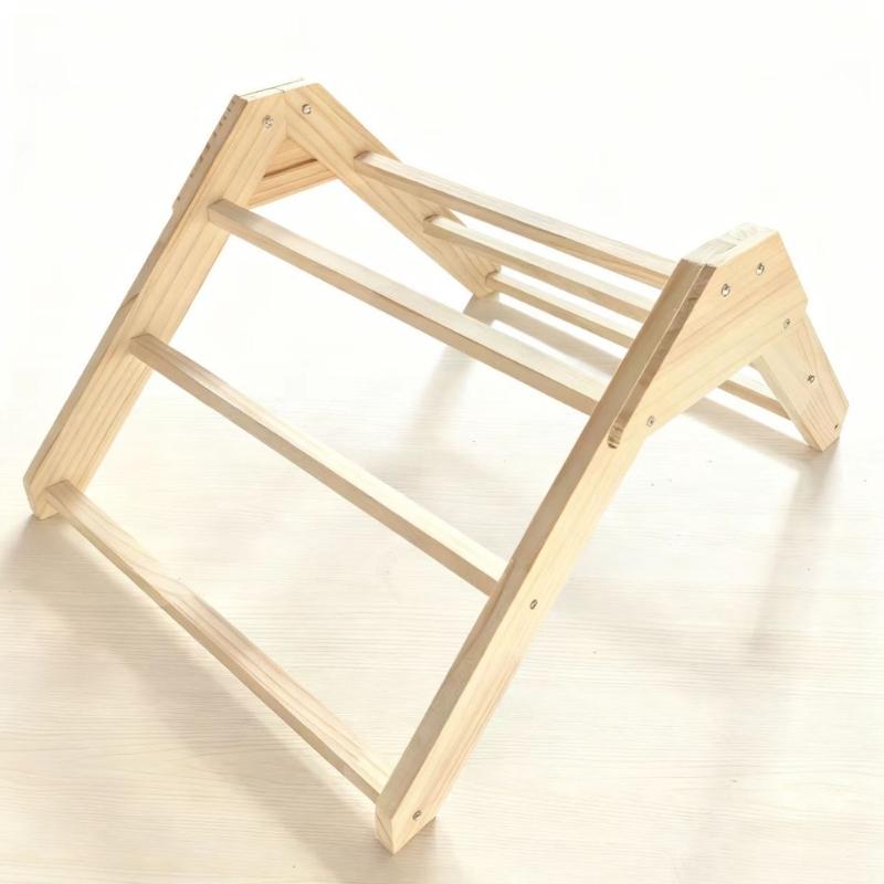 Съемный деревянный насест для птицы с треугольной конструкцией, легко чистить, курятники