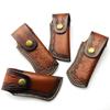 12.3cm Foling Knife Holder Embossed Cowhide Scabbard Pocket Knife Cover Split Leather Case Camping Knife Holsters Military Knife Cover Belt Buckle
