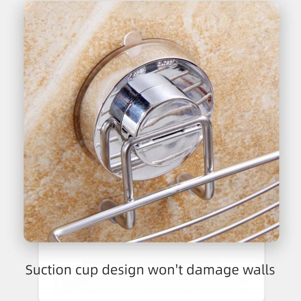 Wall Mounted Vacuum Suction Cup Soap Dish Self Draining No-Drilling Shower Soap Holder Heavy Duty Stainless steel