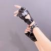 Girl Five Finger Pu Leather Gloves Ladys Driving Show Pole Dance Mittens Women