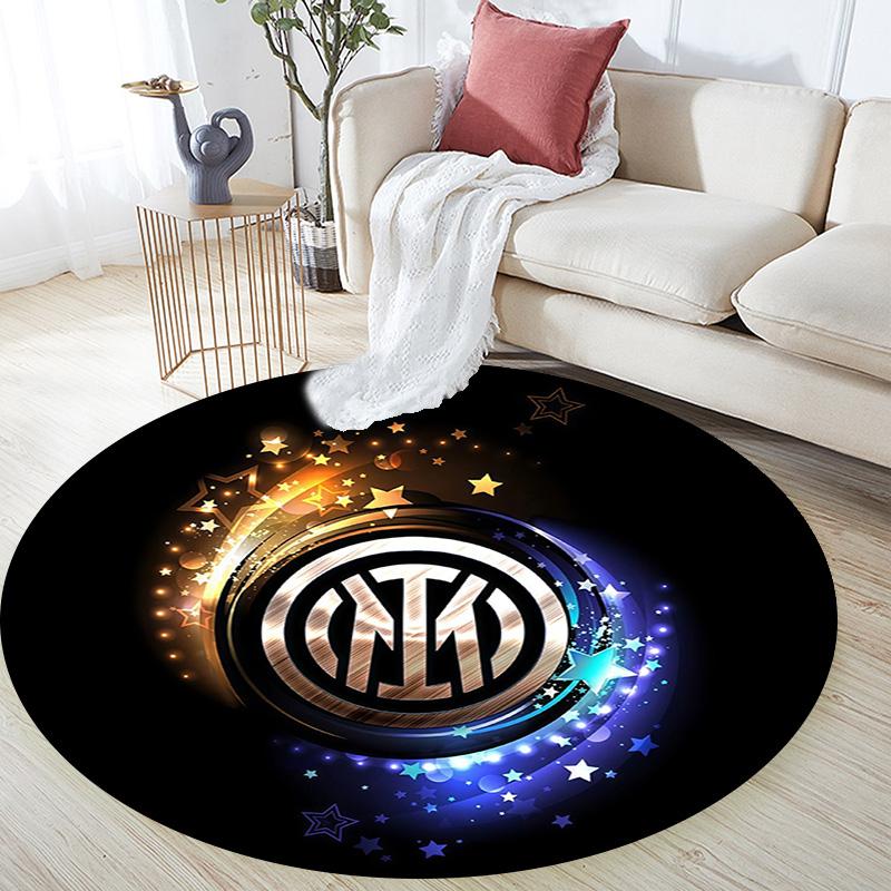 Football Club Internazionale Milano2 Round Area Rug,Carpet Rug for Living Room Bedroom Sofa Playroom Decor,Non-slip Floor Mat