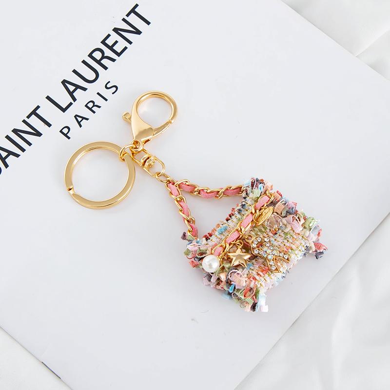 Металлический Брелок для Сумки Люкс Форма Сумки из Кожи Женский Высококачественный Шарм Декорация Поддерживает Печать Леопардовая Кожаная Сумка