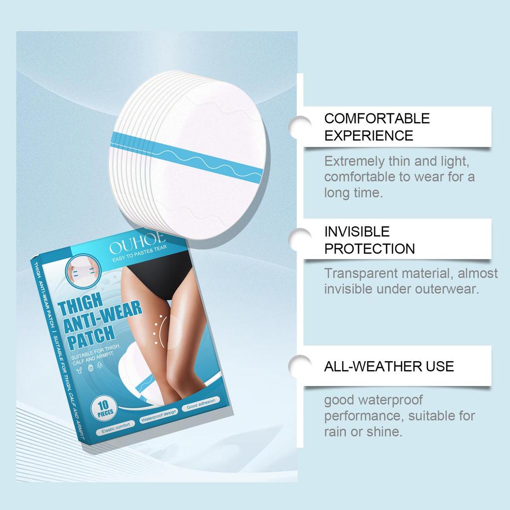 OUHOE transparent elastic anti-wear patch outdoor sports walking thigh heel seamless breathable anti-friction patch 10pcs
