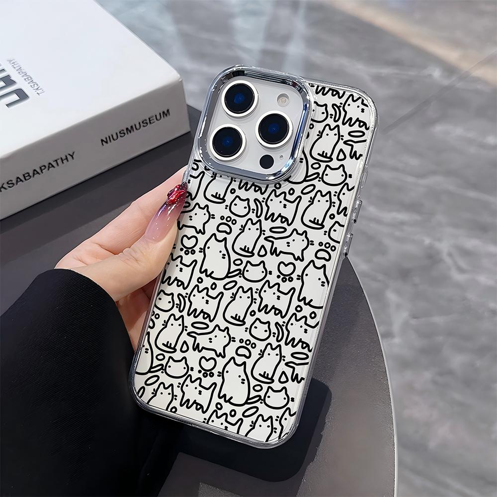Роскошный милый черный котенок набросок кошка чехол для телефона для Samsung Galaxy A73 A35 A55 A25 A05S A15 A56 A54 A36 A34 A24 A26 4G 5G