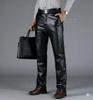 Leather Pant Leg Trouser Stylish Black Office Lambskin Outfit Men Fit Slim Real Handmade