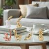 Mini Ceramic Animals Figurines Miniature Rabbit Cat Llama Pineapple Statue for Tabletop Mantel Desk Shelf Decor
