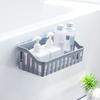 2Pcs Wall Mounted Bathroom Shelf Punch-Free Installation Plastic Soap Draining Holder for Toiletries Shampoo Shower Caddy Multifunctional Brush Sponge