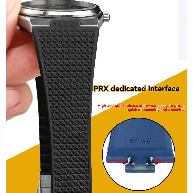 Для Tissot PRX T137.407 t137.907 Ремешок из фторкаучука 40мм циферблат Складная застежка FKM Спортивный Водонепроницаемый Быстросъемный Ремешок для часов мужской