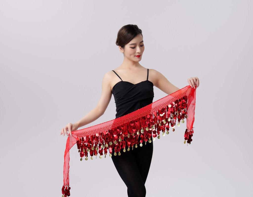 Набор с пайетками: пояс для танца живота и нарукавник для выступлений и практики