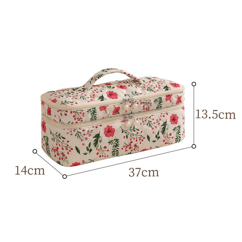 Double-Layer Hair Dryer Storage Bag Portable Large Capacity Dustproof Curler Makeup Bag With Handle Carrying Case For Travel