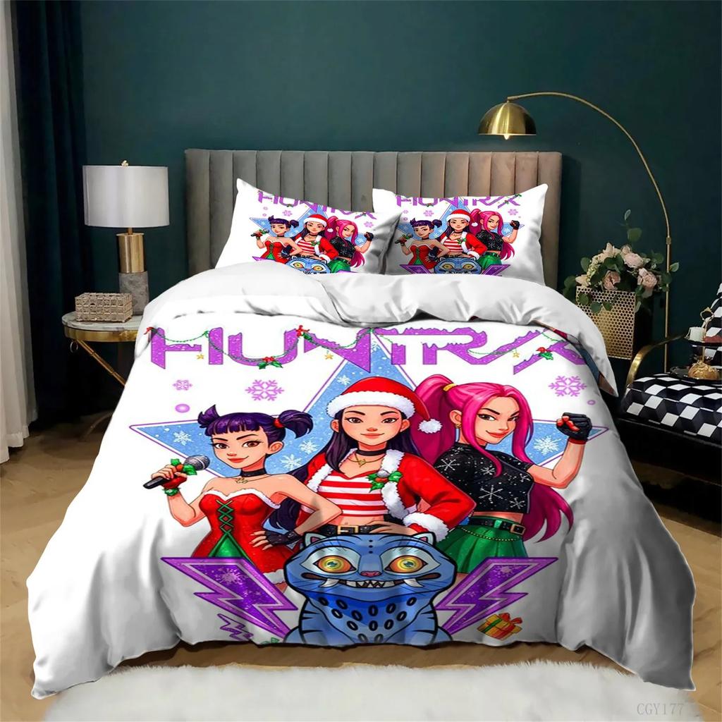 Star KPop Duvet Cover Set with Zipper Closure Bedding Set Soft Comfortable Quilt Cover 2/3pcs Set for Bedroom