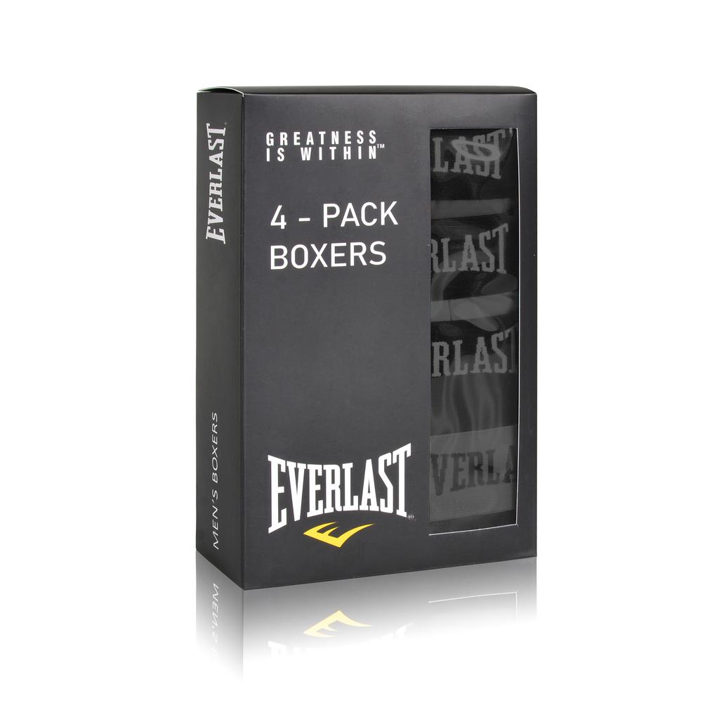EVERLAST Мужские боксеры Хлопок Логотип Черный Набор 4 штуки