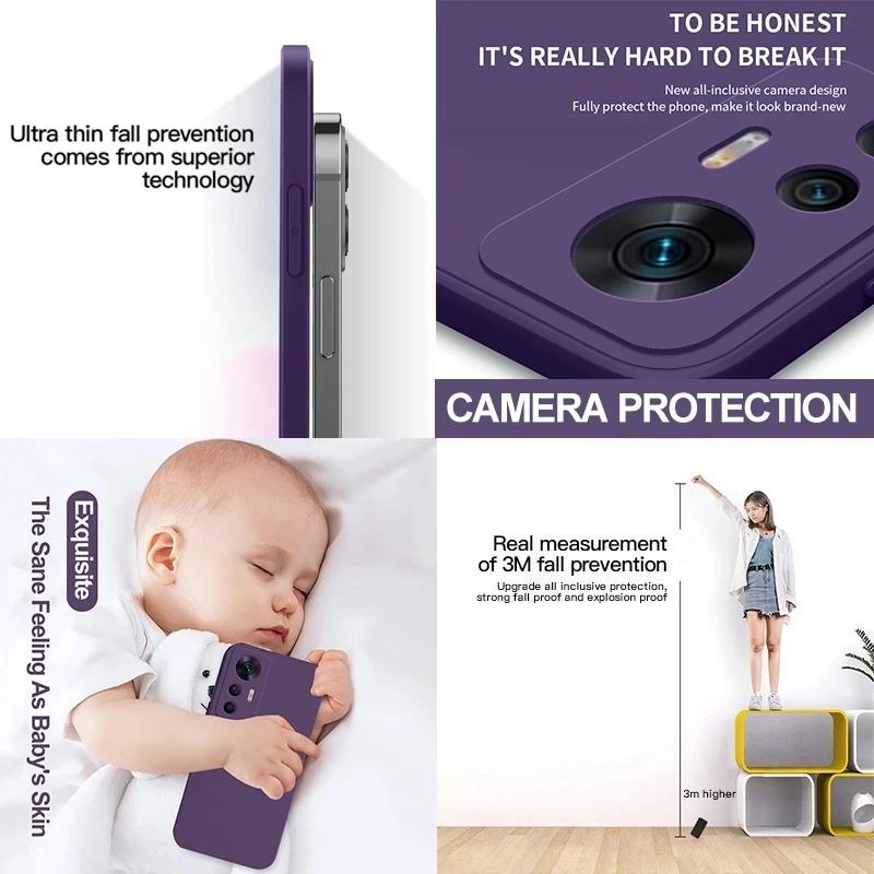 Квадратный жидкий силиконовый чехол для телефона Xiaomi Mi 12T 12 12S 12X Mi12 Pro Ultra Lite, мягкий чехол для Xiaomi 13T Pro