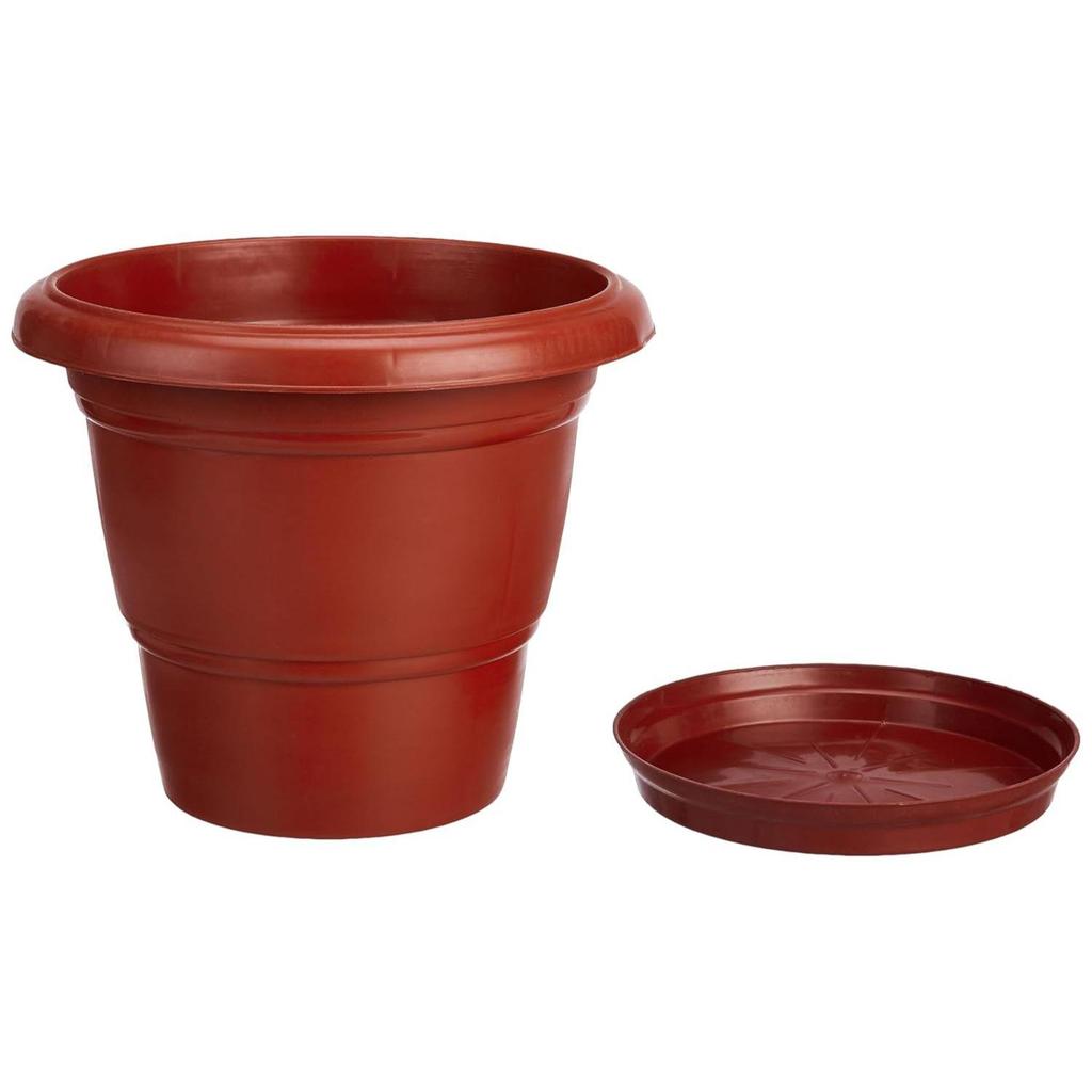 Круглые горшки для растений с поддоном | Современный дизайн | Комнатный и уличный цветочный горшок для украшения дома/офиса/стола/сада/балкона