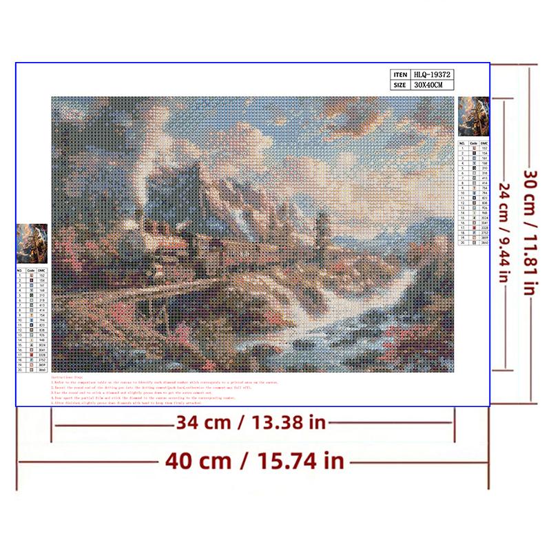5d DIY Алмазная картина Вышивка крестом Поезд Пейзаж Алмазная вышивка Мозаика Полная круглая дрель Домашний декор Ремесла