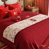 Red Festive Wedding Bed Runner and Table Scarf