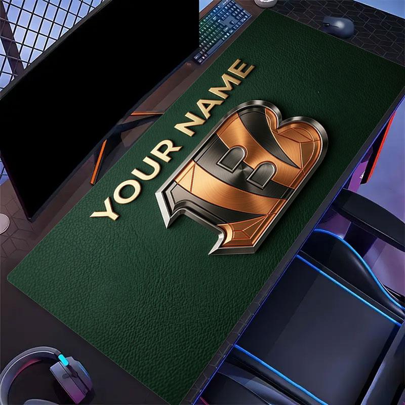 Custom Name,Cincinnati Bengals Mouse Pad, Large Gaming Desk Mat, Non-slip XXL Mousepad for Laptop & Tablet, Mini PC Playmat with Stitched Edges