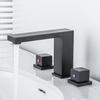 3 Hole Basin Taps, Bathroom Basin Mixer Tap Brass Cold and Hot Water Split Bathroom Basin Taps-Black Efficency