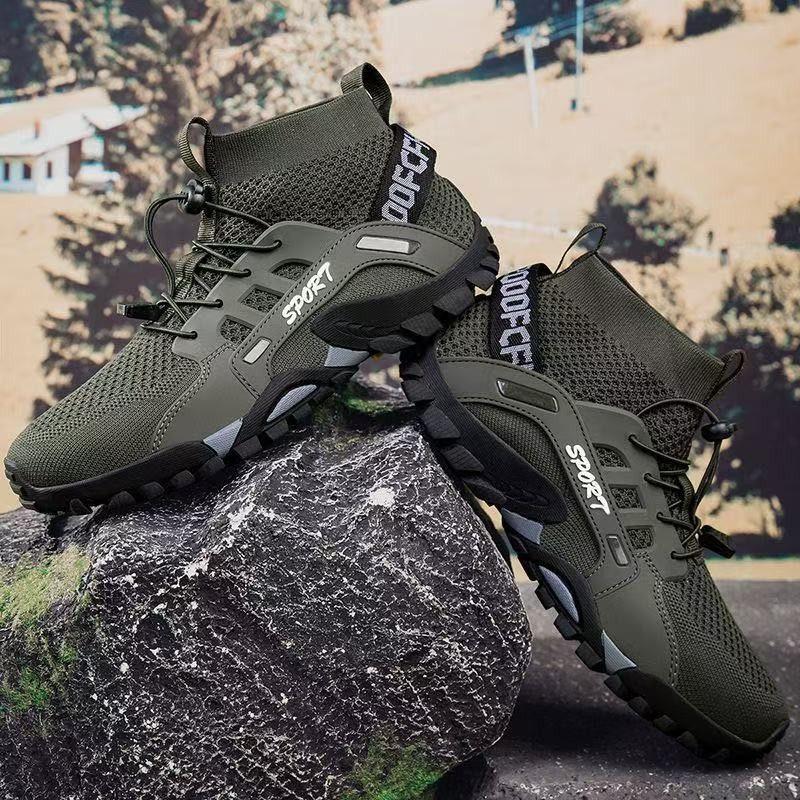 Летняя уличная обувь для хайкинга и ходьбы по воде для мужчин и женщин, дышащая сетчатая обувь из плетеного материала, повседневная обувь для хайкинга, нескользящая быстросохнущая обувь