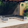 Day and Night - Day and Night Garden Furniture 11 Pieces and Cushions White Solid Pine Wood