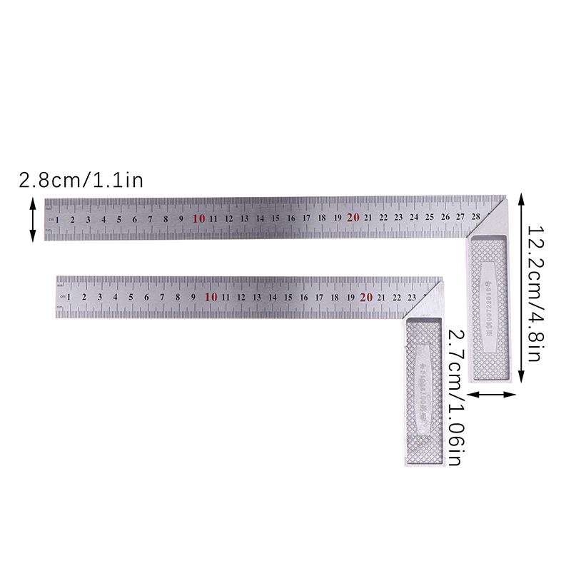 Stainless Steel Square Right Ruler Angle 90 Turning Ruler Woodworking Measuring Tool Gauge Angle Square Ruler 250/300Mm