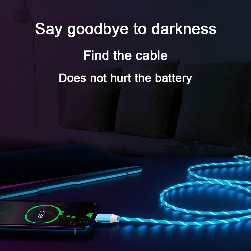 Charging Type C Micro USB Glowing Cable Mobile Phone Charging Cables Charge Wire Type C Data Cord
