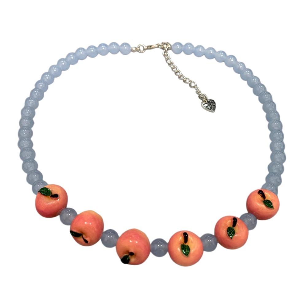 Colorful Beads Beads Fruit Necklace Stackable Bohemian Collarbone Chain Fun Fruits Choker Girls