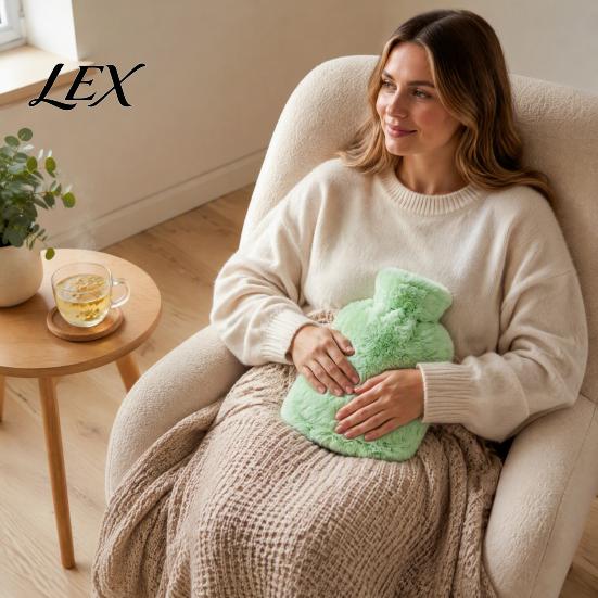 Plush Cover Hot Water Bottle with Cover, 500/1000/2000ML Leak-proof Bag, Explosion Proof Bag Cold Compress Pouch for Shoulder, Back, Hand, Legs,
