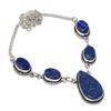 Natural Lapis Lazuli Gemstone 925 Sterling Silver Jewelry Necklace 18" R8f36