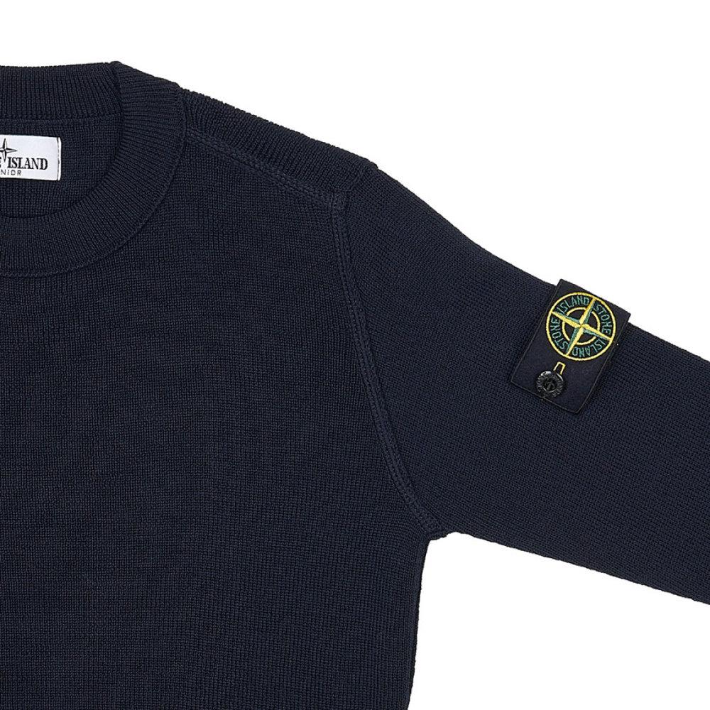 STONE ISLAND Толстовка детская Однотонная Классический крой Круглый вырез Длинный рукав Темно-синий Детская одежда 7916516C2-V0020