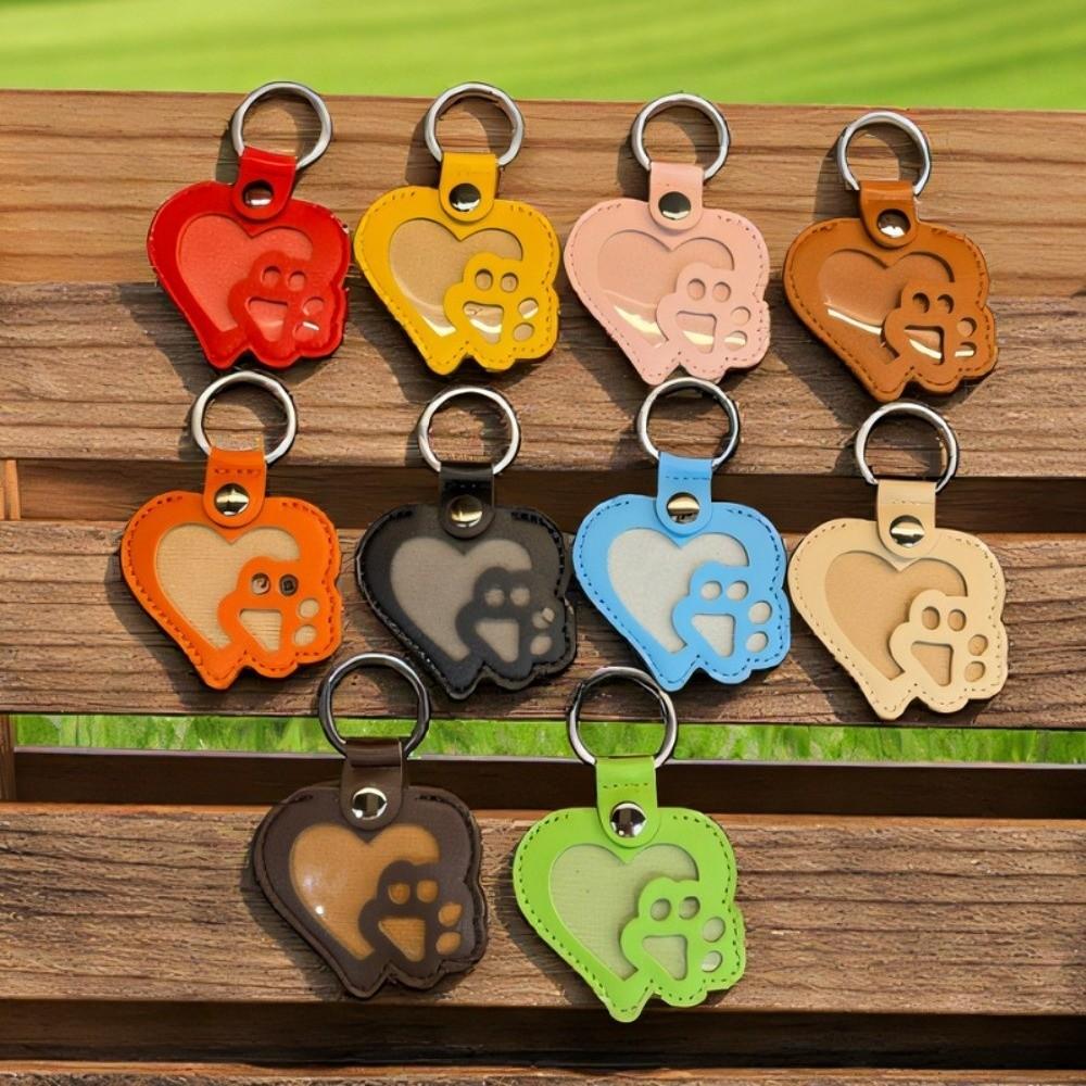 PU Leather Pet Hair Key Chain Portable Memorial Key Chain Pet Hair Storage Bag Pet Loss Memorial