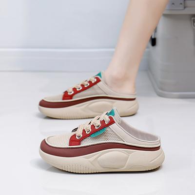 Лето 2025 года, новые сандалии с одной педалью, женская верхняя одежда, модные сандалии на толстой подошве, повседневная пляжная обувь, XW6901