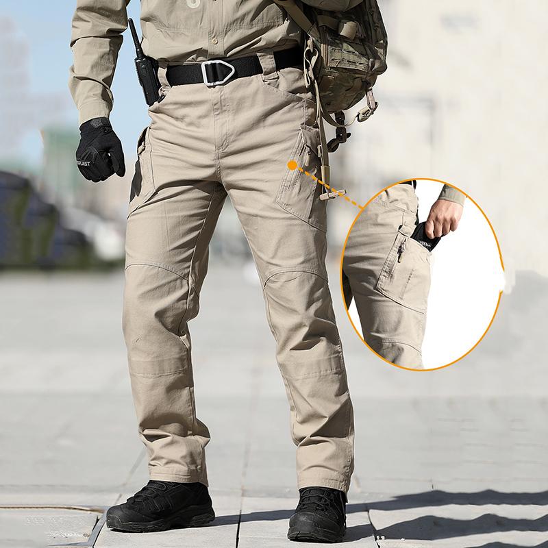 Мужские тактические военные брюки с множеством карманов, эластичные брюки карго, повседневные, 97% хлопок, для активного отдыха, походов, работы